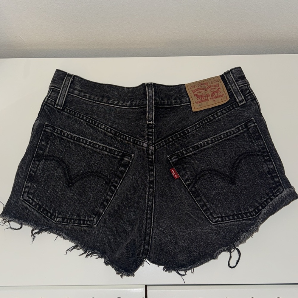 Levi’s 501 black denim jean shorts